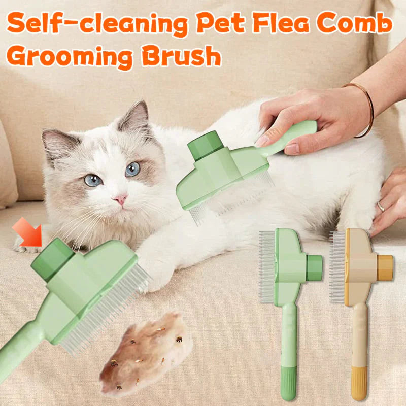 🔥Last Day Buy 1 Get 1 Free $9.99 Each🔥Self-Cleaning Pet Flea Comb & Grooming Brush