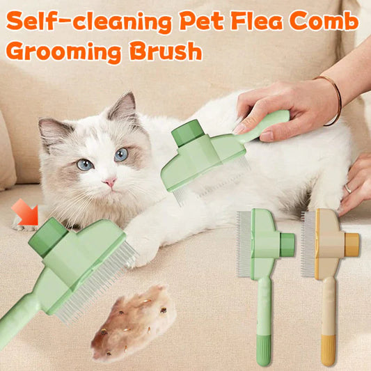 🔥Last Day Buy 1 Get 1 Free $9.99 Each🔥Self-Cleaning Pet Flea Comb & Grooming Brush