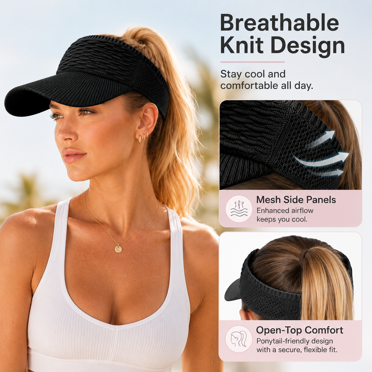 🔥Last Day Buy 1 Get 1 Free 🔥Women's High Ponytail Sun Visor Hat for Sun Protection