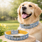 Denim-Style PU Leather Dog Collar