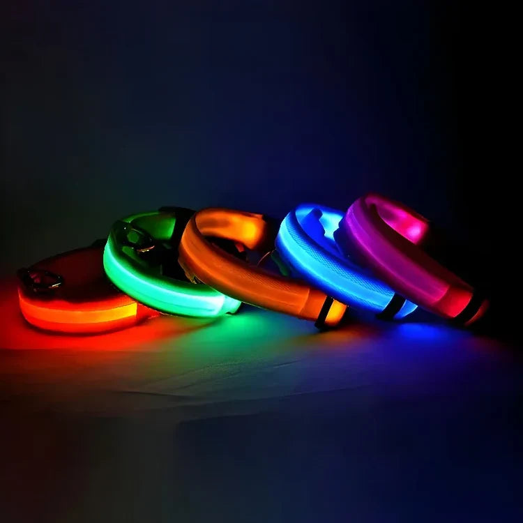 🌟LED Safety Glowing Flashing Dog Collar Night Illuminated Glow In The Dark🐕