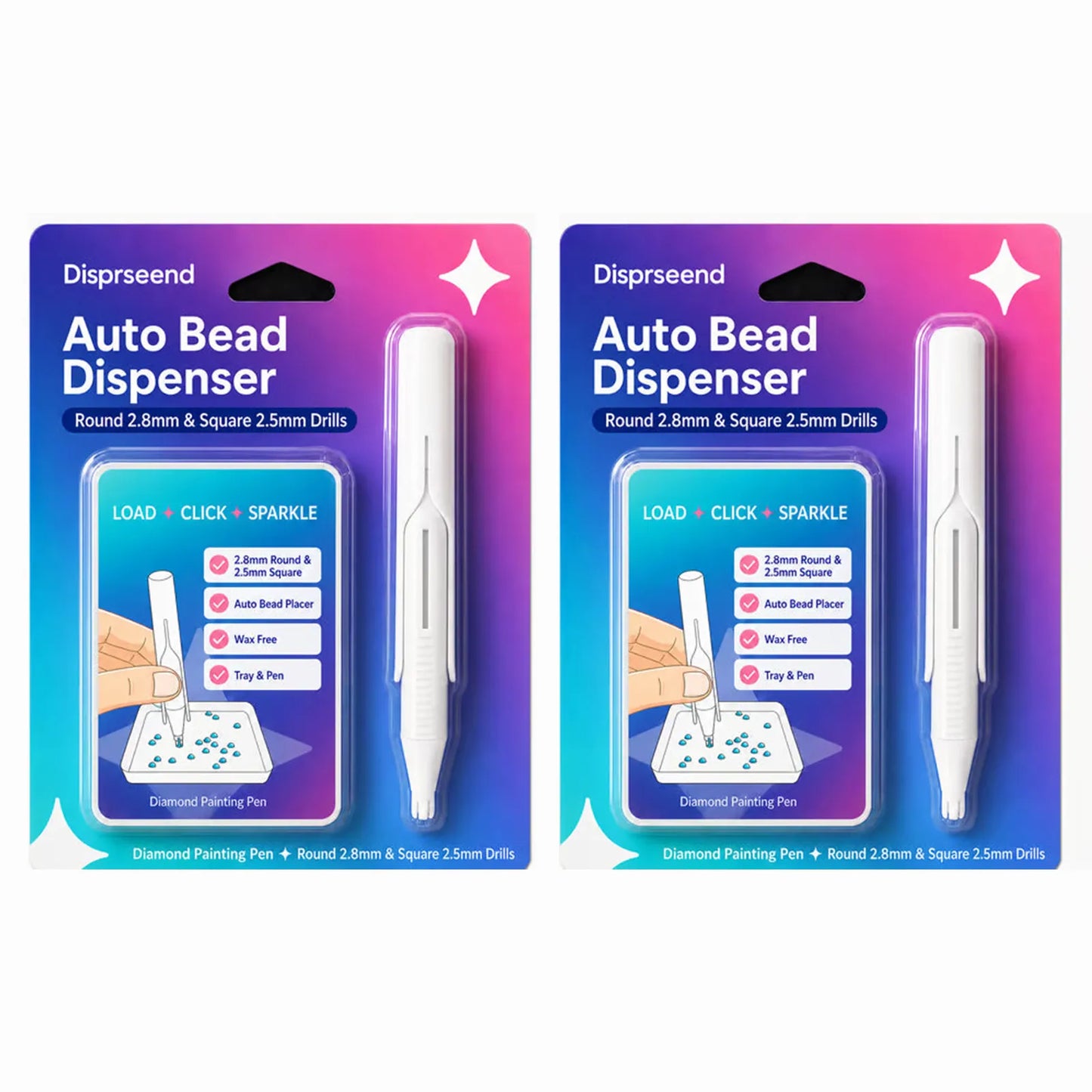 Automatic Diamond Painting Bead Dispenser Pen & Tray Set