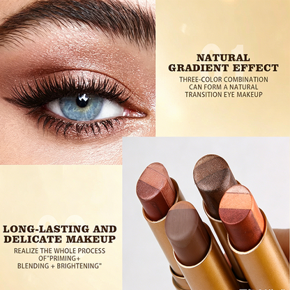 ⏳Time-Limited Special⏰3-in-1 Gradient Eyeshadow Stick – One-Swipe, Waterproof, Curved Nib ✨